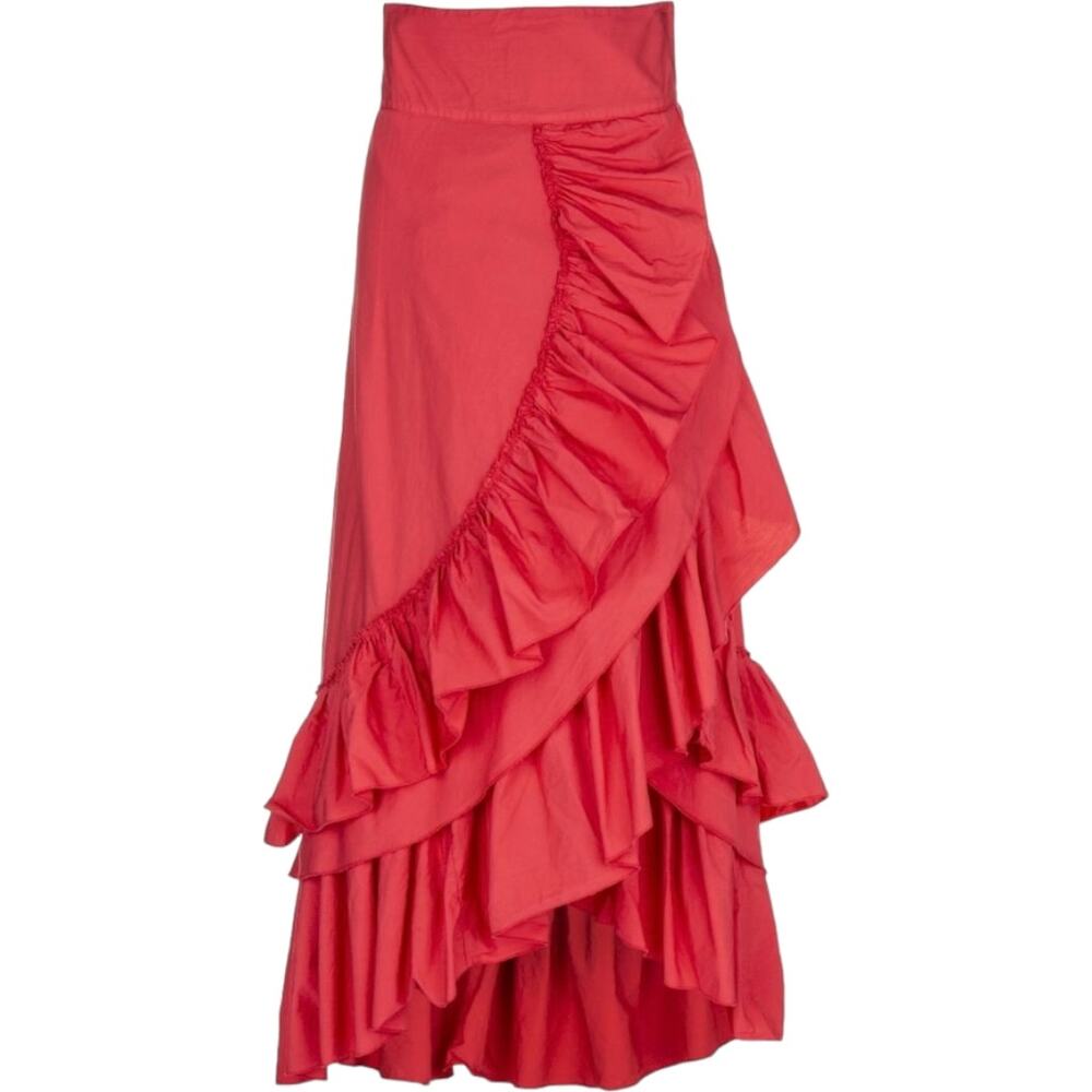 EUC AMAZING Meam Layered Flamingo Skirt Cherry Melon Color Size 6